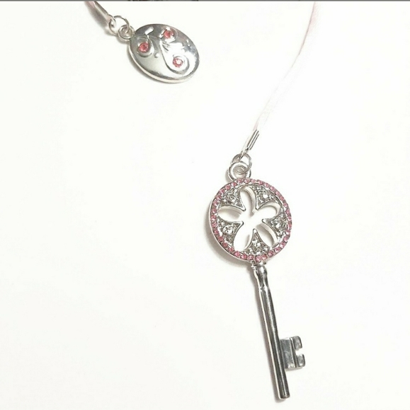 Other - silver & pink key charm bookmark